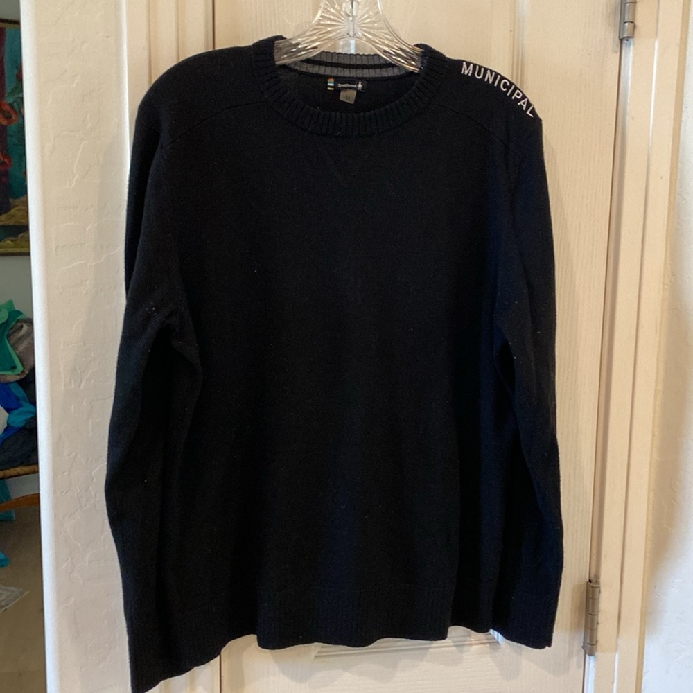 Smartwool Men's Size‎ M Medium Sparwood Crew Men’s Sweater Black Wool Shirt